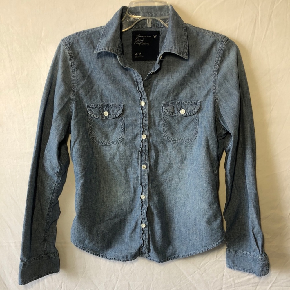 American Eagle Denim Button Down Shirt